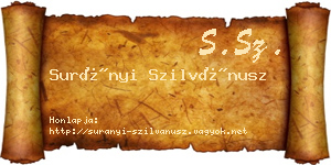 Surányi Szilvánusz névjegykártya